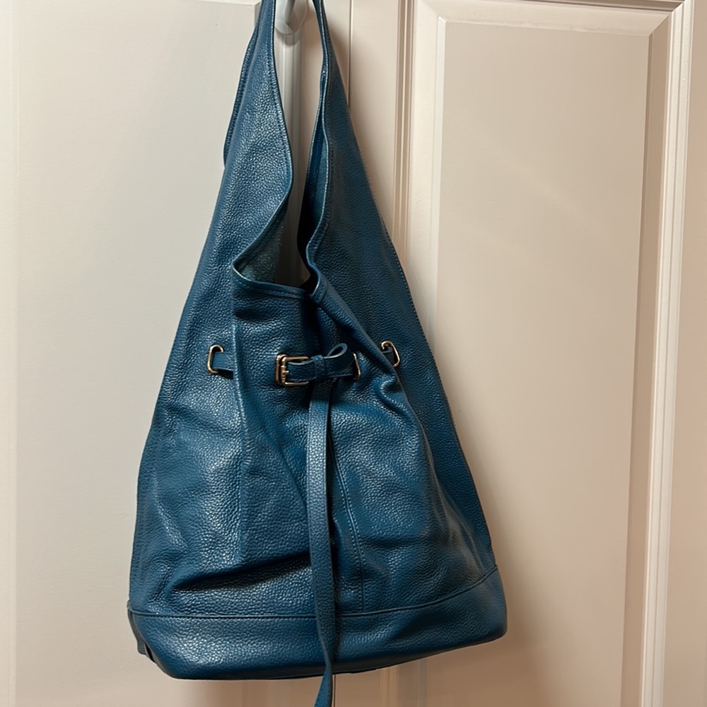 Leather bucket bag purse
